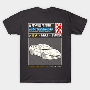 Toyota  MR2 SW20 1989 Car Manual Book Cover T-Shirt